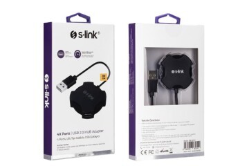 S-link Swapp SW-U212 Siyah Usb 2.0 4 Port Hub Kablolu Çevirici Adaptör